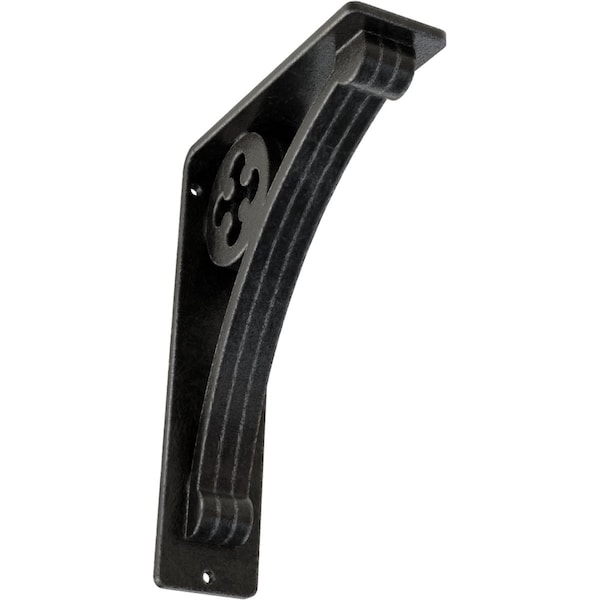 Ekena Millwork Crawley Wrought Iron Bracket, (Triple center brace), Antiqued Pewter 2"W x 5 1/2"D x 8"H BKTM02X05X08TCRAPW - main